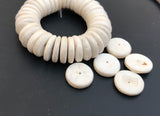 15mm Coconut wood discs, coco rondelle cream, coconut shell, natural wood beads-30pc