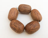 Oval Palmwood Extra Large, Focal Bead, Natural Wood Beads 5pc