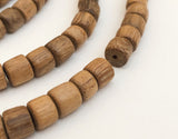 Robles wood beads, Natural wood beads, 7mm rondelle disc 16" strand