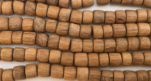 Robles wood beads, Natural wood beads, 7mm rondelle disc 16" strand