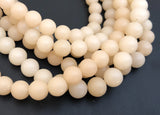 Buri Nut Beads Round Natural 7mm  16" strand