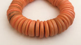 15mm Coconut wood discs, coco rondelle yellow-orange, coconut shell, natural wood beads-30pc