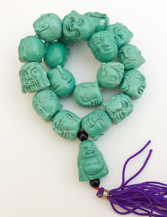 Vintage Buddha Turquoise Prayer Beads