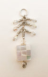 Shell and Crystal Pendant Wire Wrapped with Sterling Silver