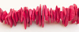 Coconut Shell Chips, Medium Coco Chips, Coconut Wood Hot Pink Fuchsia, Natural Wood Beads 7” strand