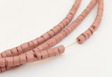 3mm Coconut Heishi, Coco Heishi, Natural Wood Beads, Coconut Shell Heishi  Tan 24" strand