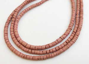 3mm Coconut Heishi, Coco Heishi, Natural Wood Beads, Coconut Shell Heishi  Tan 24" strand