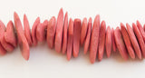 Coconut Wood Chips, Medium Coco Chips, Coconut Shell Pink, Natural Wood Beads 7 1/2" strand