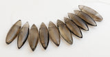 Smoky Quartz Topaz Side Drilled Oval Beads, Focal Beads, Gemstone Oval-10pc