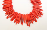 Wood Sticks, Coconut Wood Sticks, Coco Tusk Spike Beads, 1 1/2&quot; Stick Beads Orange-30pc