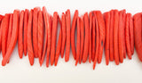 Wood Sticks, Coconut Wood Sticks, Coco Tusk Spike Beads, 1 1/2&quot; Stick Beads Orange-30pc