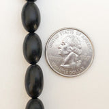 Black horn beads oval 16" strand