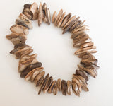 Coconut Wood Chips, Coco Chip Natural, Coconut Shell, Natural Wood Beads 7" strand