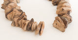 Coconut Wood Chips, Coco Chip Natural, Coconut Shell, Natural Wood Beads 7" strand