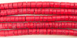 5mm Coconut Heishi, Coco Heishi, Natural Wood Beads, Coconut Shell Heishi  Red 24" strand