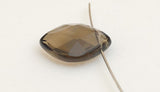 2pc Faceted Smoky Quartz Diamond Shape Side Drilled 15x20