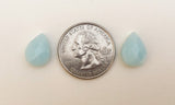 Baby Blue Chalcedony Faceted Teardrop 2 Pc