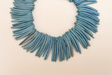 Wood Stick Beads turquoise Blue 30Pc