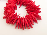 Coco Large Beads, Coconut Chips, Coconut Shell Chips, Palm Wood Beads, Large Coco Chips Red-30pc
