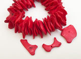 Coco Large Beads, Coconut Chips, Coconut Shell Chips, Palm Wood Beads, Large Coco Chips Red-30pc