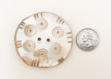 Large Antique Shell Button Disc Pendant, Mother of Pearl Large Disc