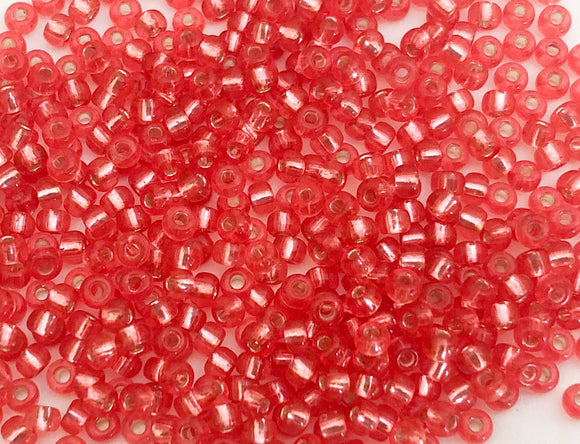 30 Grams Japanese Seed Beads Size 11/0- Silver Lined Watermelon 30 Grams