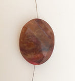 Red Jasper Faceted Oval, Large Bead Focal