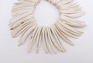 Cream Wood Stick, Coco Tusks, Coconut Shell Stick Spike Beads-30pc