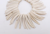 Cream Wood Stick, Coco Tusks, Coconut Shell Stick Spike Beads-30pc