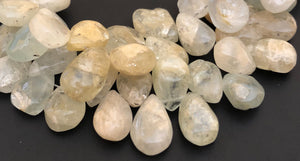 Delicate Peruvian Opal Flat Teardrop Side Drilled-8” strand