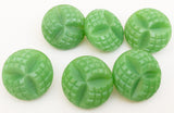 Green vintage glass button lot-6pc