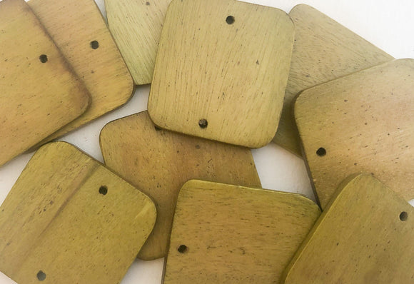 Wood Jewelry Connector Square Olive Green