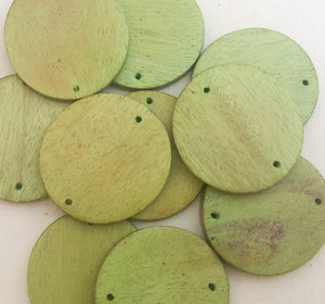 30mm Connector Beads Disc Lime Green 10 Pcs