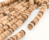 Small 4-5mm Coconut Beads, Natural Wood Beads, Coco Rondelle Pukalet Natural 16" strand