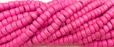 4-5mm Coconut Beads, Natural Wood Beads, Coco Rondelle Pukalet Bubblegum Pink 16" strand