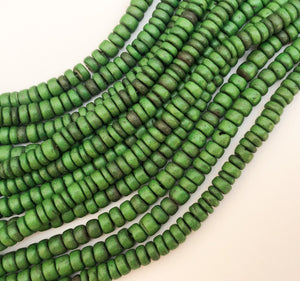 Coconut Beads Pukalet Rondelle 5mm Green