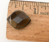 2pc Faceted Smoky Quartz Diamond Shape Side Drilled 15x20