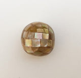 20mm Round Brown mosaic bead, inlaid shell beads, brownlip shell mosaic