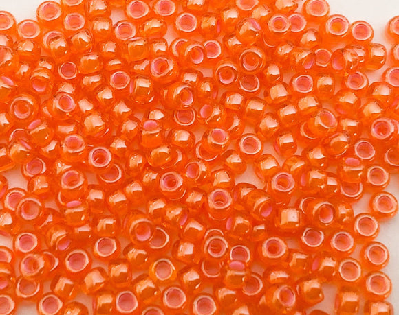 30 Grams Japanese Seed Beads Destash Size 11/0- Inside Color Orange Pink