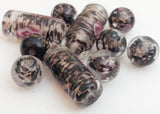 10 foil glass beads