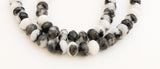 Black and White Zebra Jasper Beads 6mm Faceted Rondelle Saucer 16” strand