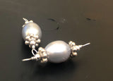 Silver Pearl Connector Beads, Sterling Silver Oval Pearl Connectors-2pc