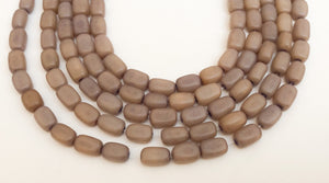 Natural Nut Beads, Buri Beads, Palmwood Nut Beads, Buri Rectangle Gray 16&quot; strand