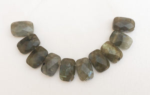 Labradorite Faceted Rectangle Side Drilled Beads