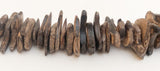 Coconut Wood Chips, Coco Chip Brown, Coconut Shell, Natural Wood Beads 30pc
