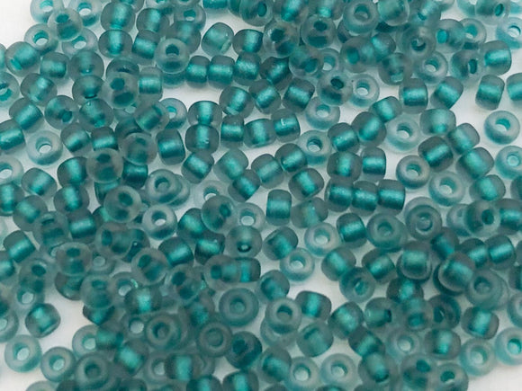 30 Grams Japanese Seed Beads Destash Size 11/0- Inside Color Teal/Clear