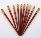 Painted/Stained Wood Hair Sticks 7 inch.10 pcs. per pkg.