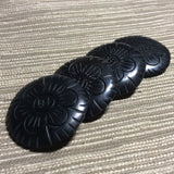 Carved Buttons, Black Horn Buttons, Large Horn Buttons, Craft Accessories, Craft Buttons, Black Buttons Large, Handcrafted  Buttons