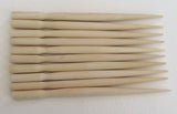 White natural wood Dica hair sticks 4 1/2 inch round 10 pcs
