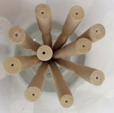 White natural wood Dica hair sticks 4 1/2 inch round 10 pcs